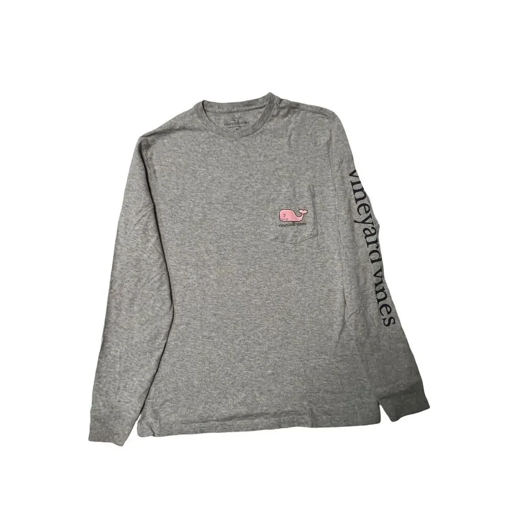 Vineyard Vines Shirt Size XS Adult Gray Long Sleeve 2020 Year Spell Out Logo‎